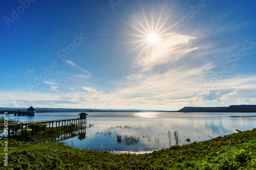 landscape view of Lam Chae dam at Nakhon Ratchasima, Thailand © geargodz