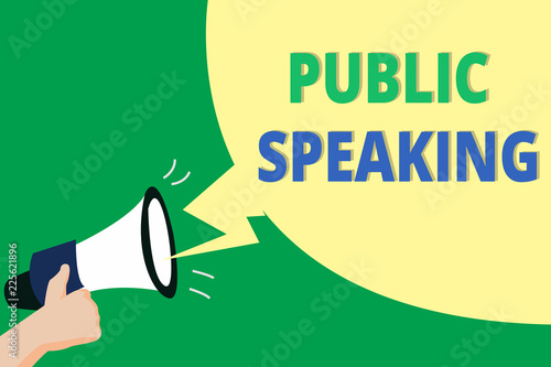Word writing text Public Speaking. Business concept for talking people stage in subject Conference Presentation.