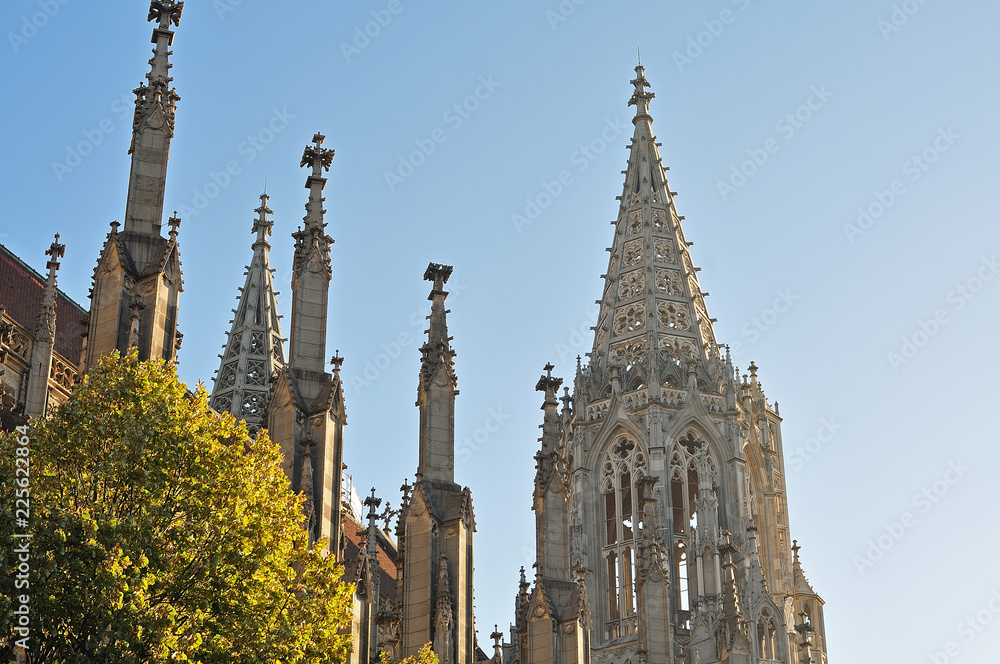 eastern spire of Ulm minster in morning sun eastern spire of Ulm minster in morning sun