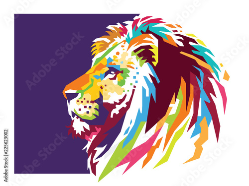 Lion Head Full Color Vector