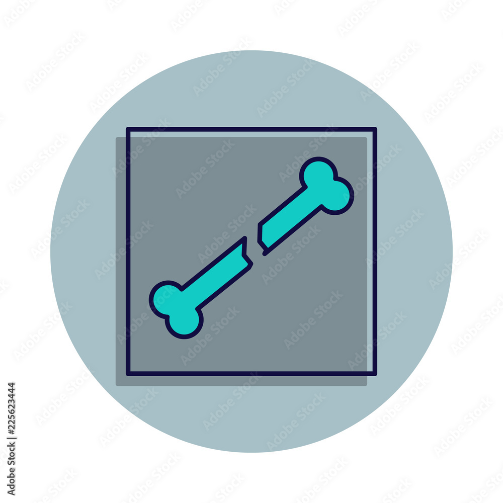 broken bone icon in badge style. One of web collection icon can be used for UI, UX broken bone icon in badge style. One of web collection icon can be used for UI, UX