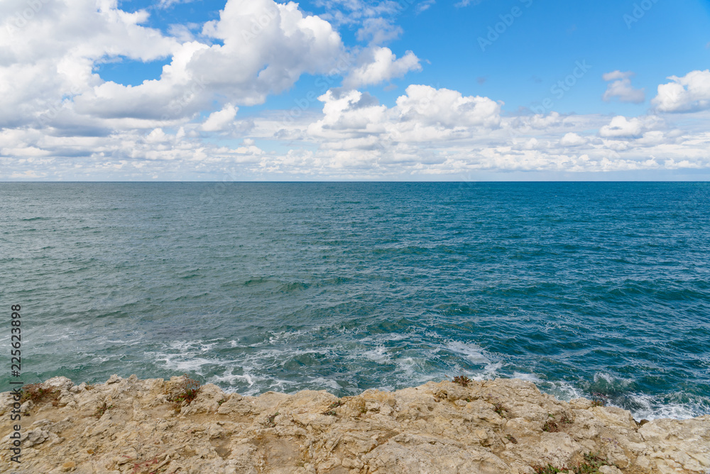 Rocky coast of the Black Sea, Crimea, Sevastopol.