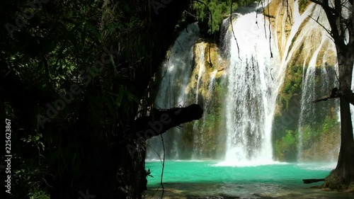 View of one waterfall in the national park El Chiflon in Chiapas T2 photo