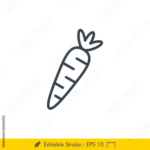 Carrot Icon / Vector - In Line / Stroke Design