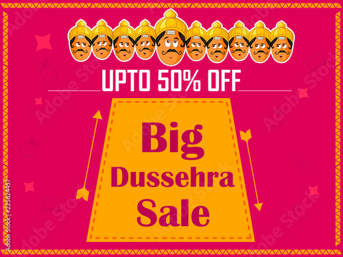 Happy Dussehra Sale Promotion Advertisement template background for Navratri festival of India