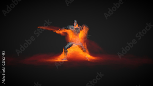 3D Illustration of a warrio...
