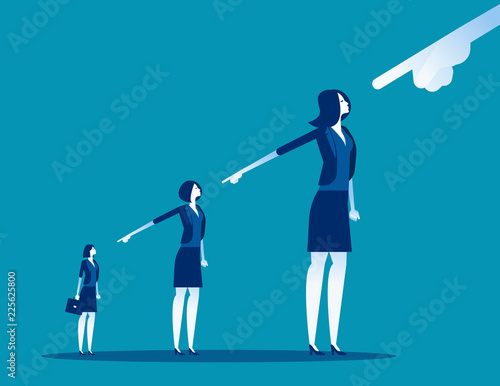Business people lay the blame at someone. Concept business vector, Blame, Slander, Responsibility.