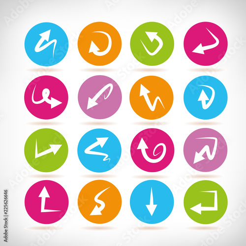 Free Download arrow icons in colorful buttons - GFXLoad