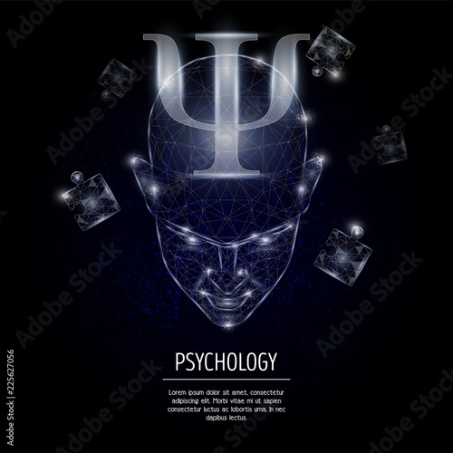 Psychology concept vector polygonal art style illustration
