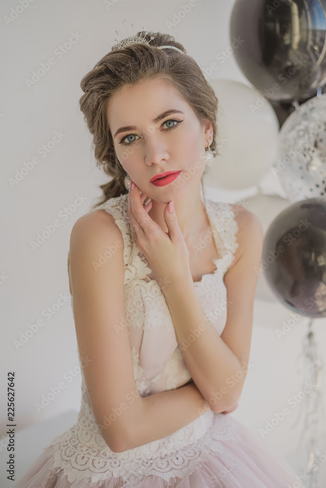 portrait of a beautiful tender bride with blue eyes portrait of a beautiful tender bride with blue eyes