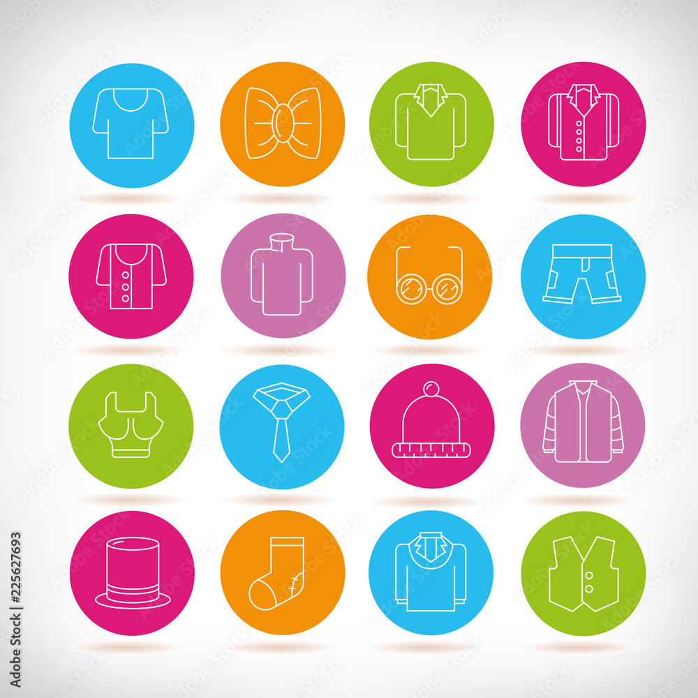 fashion clothes and accessories icons fashion clothes and accessories icons