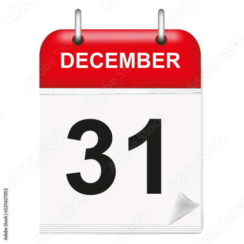 Daily calendar december 31, new years eve.