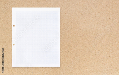White paper sheet with grid line pattern.