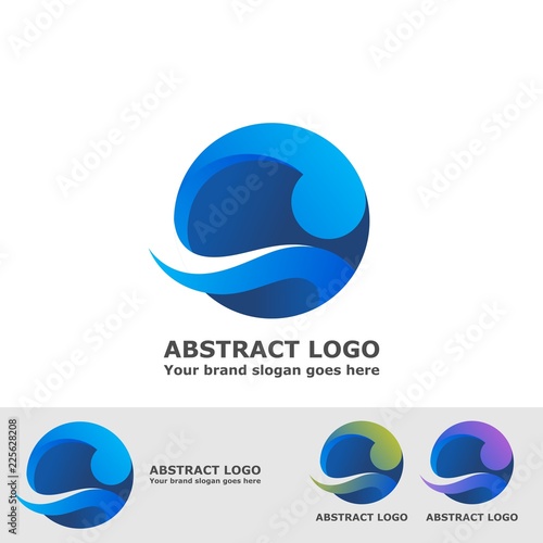 circle wave abstract logo