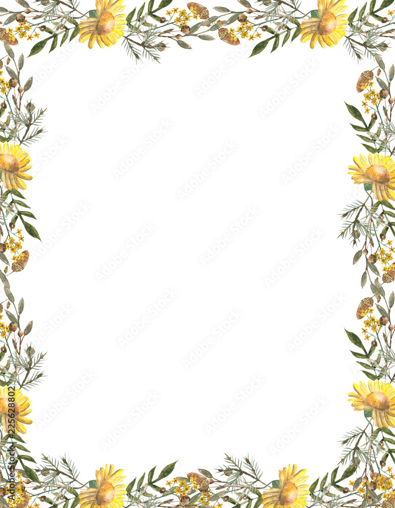 frame/Watercolor frame of leaves and branches isolated on white background. Autumn illustration for greeting cards, wedding invitations, quote and decorations. frame/Watercolor frame of leaves and branches isolated on white background. Autumn illustration for greeting cards, wedding invitations, quote and decorations.