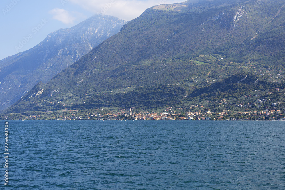 Lake Garda, the largest lake in Italy, situated on the edge of the Dolomites, Italy.