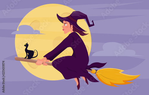 Witch on a broom