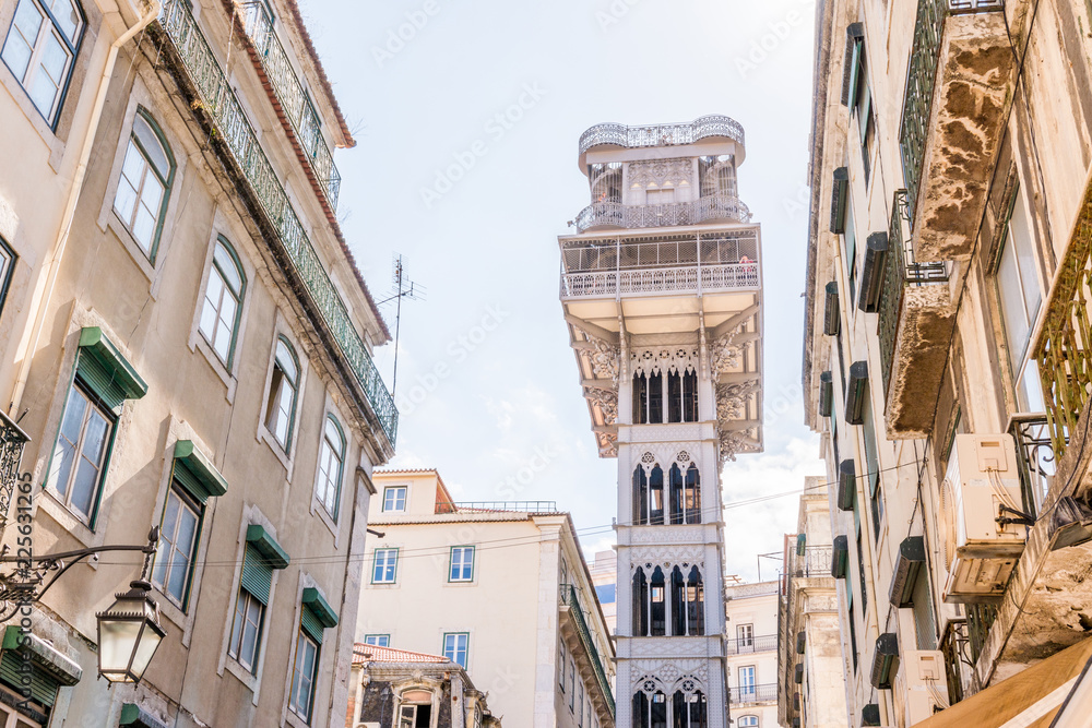 The elevator of Santa Justa, in the downtown of Lisbon, Portugal