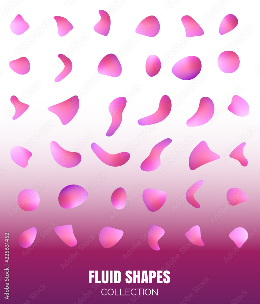 Liquid elements, mixed color plastic shapes or organic bubbles