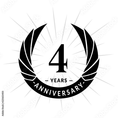 Fototapeta Naklejka Na Ścianę i Meble -  4 years anniversary. Elegant anniversary design. 4 years logo. 