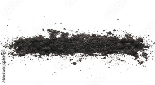 Dirt pile isolated on white background, with clipping path, side view