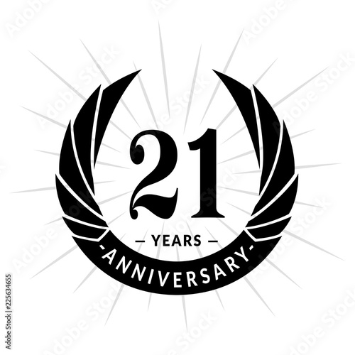 21 years anniversary. Elegant anniversary design. 21 years logo. 