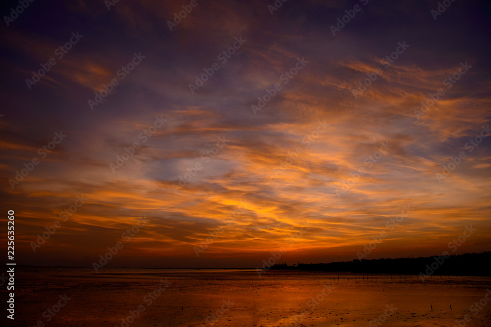 Beautiful sunset sky backgrounds in THAILAND