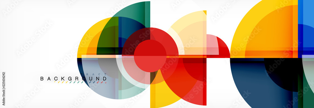 Abstract background - multicolored circles, trendy minimal geometric design Abstract background - multicolored circles, trendy minimal geometric design