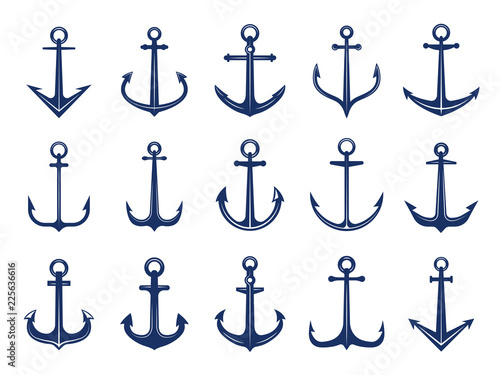 Marine anchor icons Fototapete