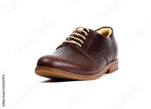 Men's derby shoes isolated on a white background.