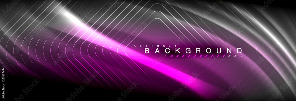 Neon glowing fluid wave lines, magic energy space light concept, abstract background wallpaper design Neon glowing fluid wave lines, magic energy space light concept, abstract background wallpaper design