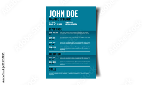 Resume CV Template In Minimalist Modern Design