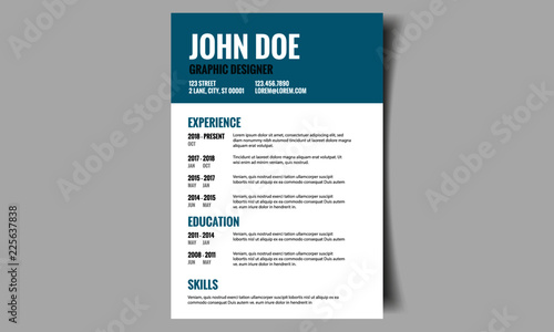 Resume CV Template In Minimalist Modern Design