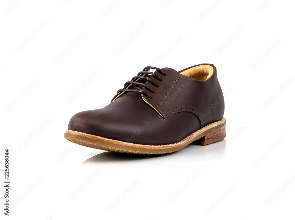 Men’s derby shoes isolated on a white background.