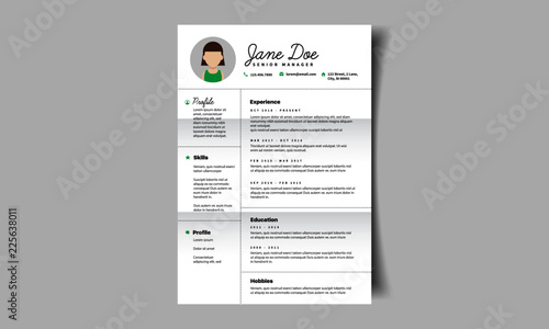 Resume CV Template In Minimalist Modern Design