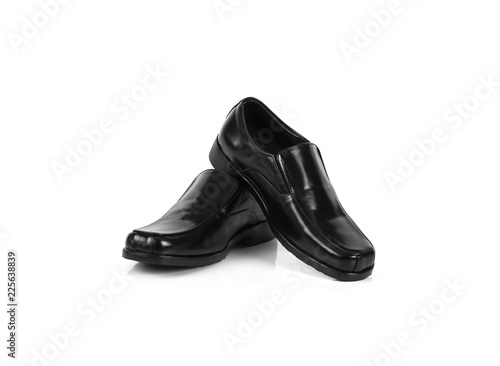 Men’s black shoes isolated on white background.