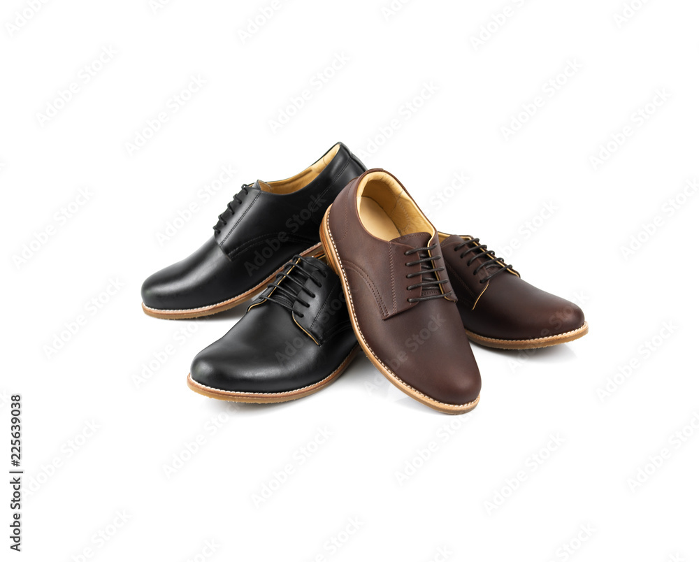 Men’s derby shoes isolated on white background. pack shot Men’s derby shoes isolated on white background. pack shot