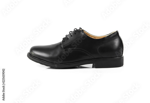 Men’s black shoes isolated on white background.