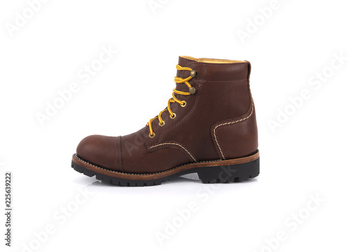 Men’s boots isolated on white background.