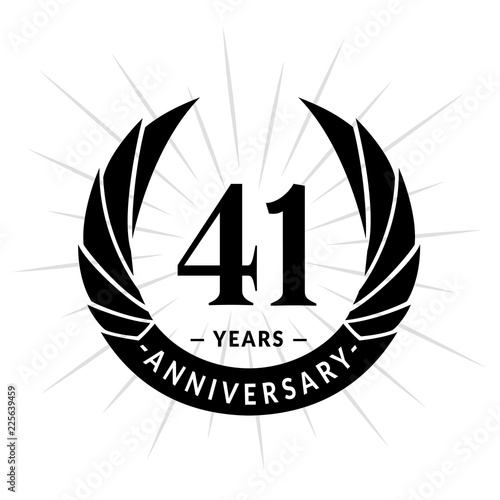 41 years anniversary. Elegant anniversary design. 41 years logo. 