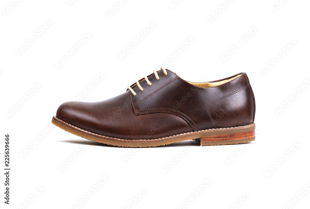 Men's derby shoe isolated on white background.