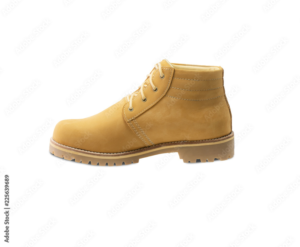 Men’s ankle boot isolated on white background, side view , closed up Men’s ankle boot isolated on white background, side view , closed up