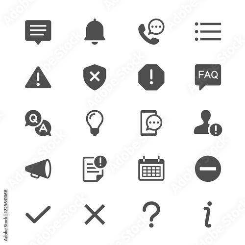 Information and notification glyph icons