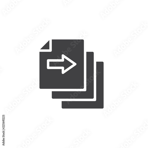 Sending file document vector icon. filled flat sign for mobile concept and web design. share documents simple solid icon. Symbol, logo illustration. Pixel perfect vector graphics