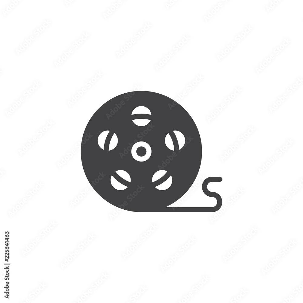 Film reel vector icon. filled flat sign for mobile concept and web design. film bobbin simple solid icon. Symbol, logo illustration. Pixel perfect vector graphics Film reel vector icon. filled flat sign for mobile concept and web design. film bobbin simple solid icon. Symbol, logo illustration. Pixel perfect vector graphics