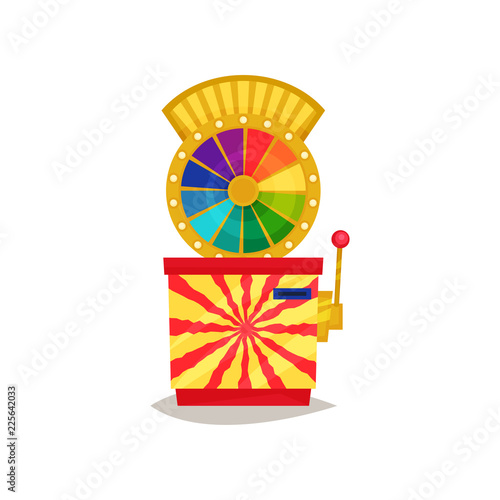 Fortune wheel, retro arcade game machine vector Illustration on a white background