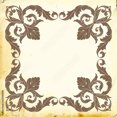 6075270 Vector baroque of vintage elements for design.