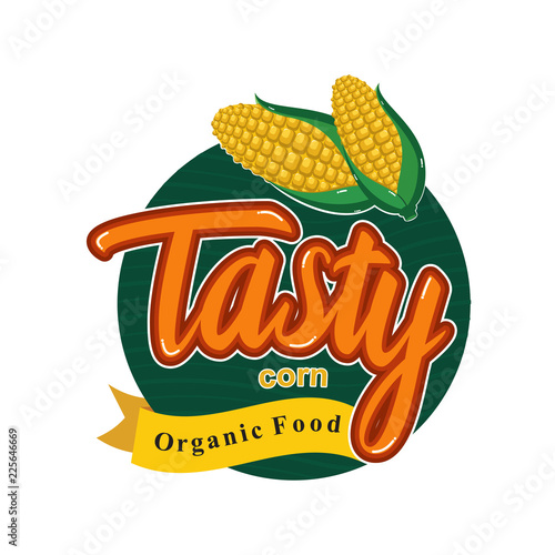 Tasty Healthy Meal with Fresh Corn Emblem Badge