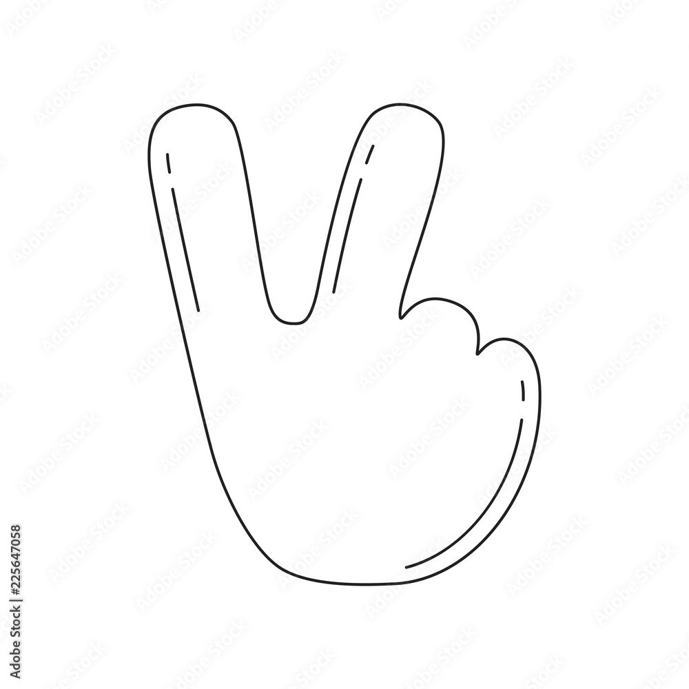 Victory emoji hand icon. Peace gesture. Vector isolated sign. Victory emoji hand icon. Peace gesture. Vector isolated sign.