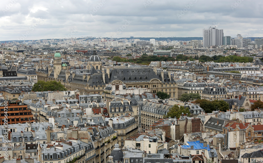 panoramic view of Paris from Notre Dame